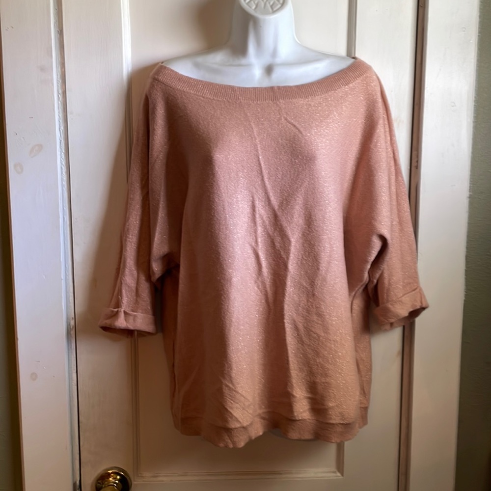 Blush colored metallic sweater